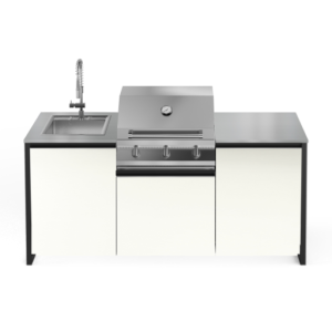 STEEL OUTDOOR LATEMAR 2 METRES H80 INOX DESSUS NOIR