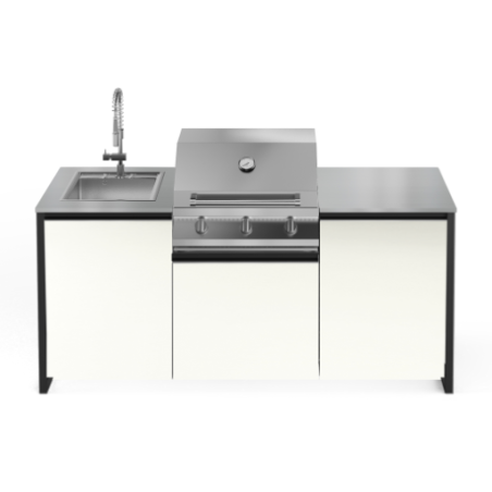 STEEL OUTDOOR LATEMAR 2 METRES H80 INOX DESSUS NOIR