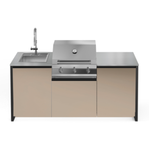 STEEL OUTDOOR LATEMAR 2 METRES H80 INOX DESSUS NOIR