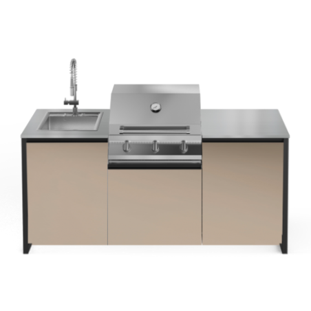 STEEL OUTDOOR LATEMAR 2 METRES H80 INOX DESSUS NOIR