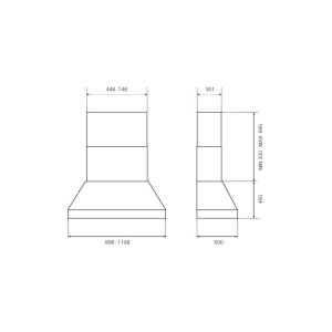 Hotte murale Bertazzoni Master 120 cm Inox – 761 m³/h – KPH120MASXT
