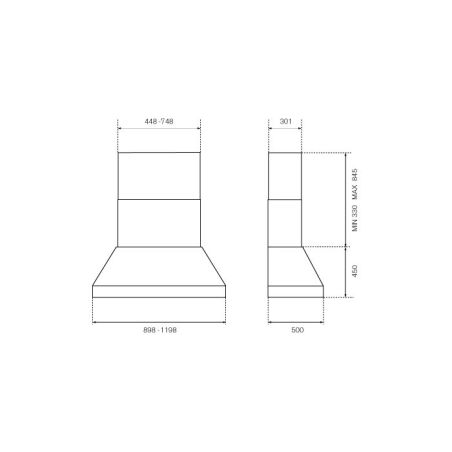 Hotte murale Bertazzoni Master 120 cm Noir mat – 761 m³/h – KPH120MASNET