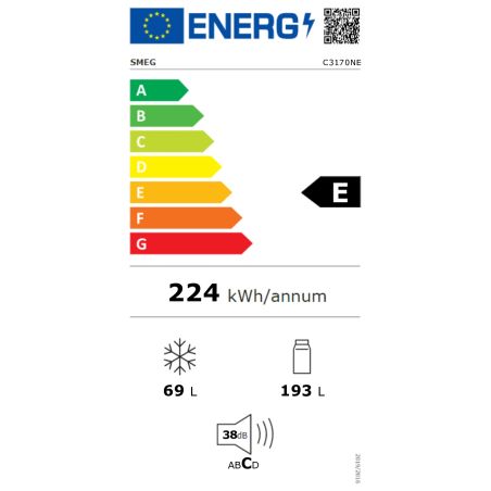 Réfrigérateur encastrable Smeg 262 L Classe E C3170NE