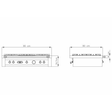 Plaque de cuisson encastrable gaz 90cm Lofra | Cuisinière Grande Largeur