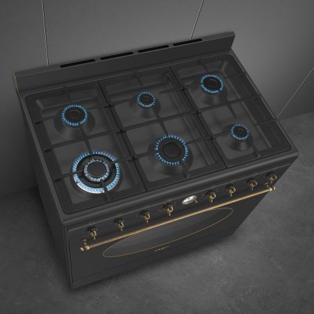 Cuisinière Smeg CO90GMAN2 Anthracite – Design Coloniale
