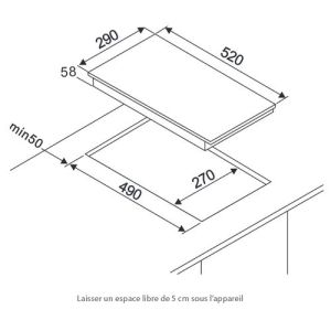 Domino plaque induction Amica 2 zones AI2527C