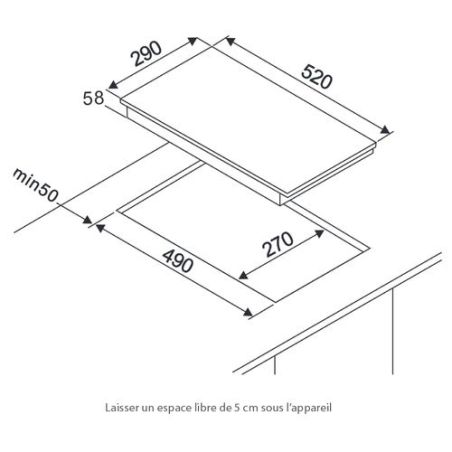 Domino plaque induction Amica 2 zones AI2527C