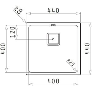 Evier sous plan inox 40cm PYRAMIS