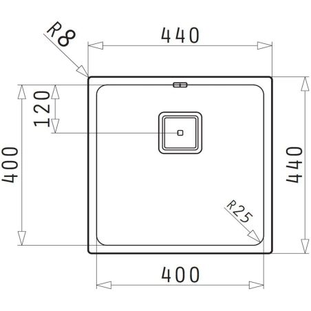 Evier sous plan inox 40cm PYRAMIS