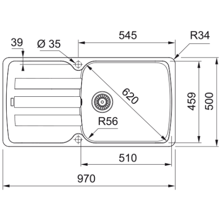 Evier à encastrer Franke ANTEA Onyx AZG 611-XL
