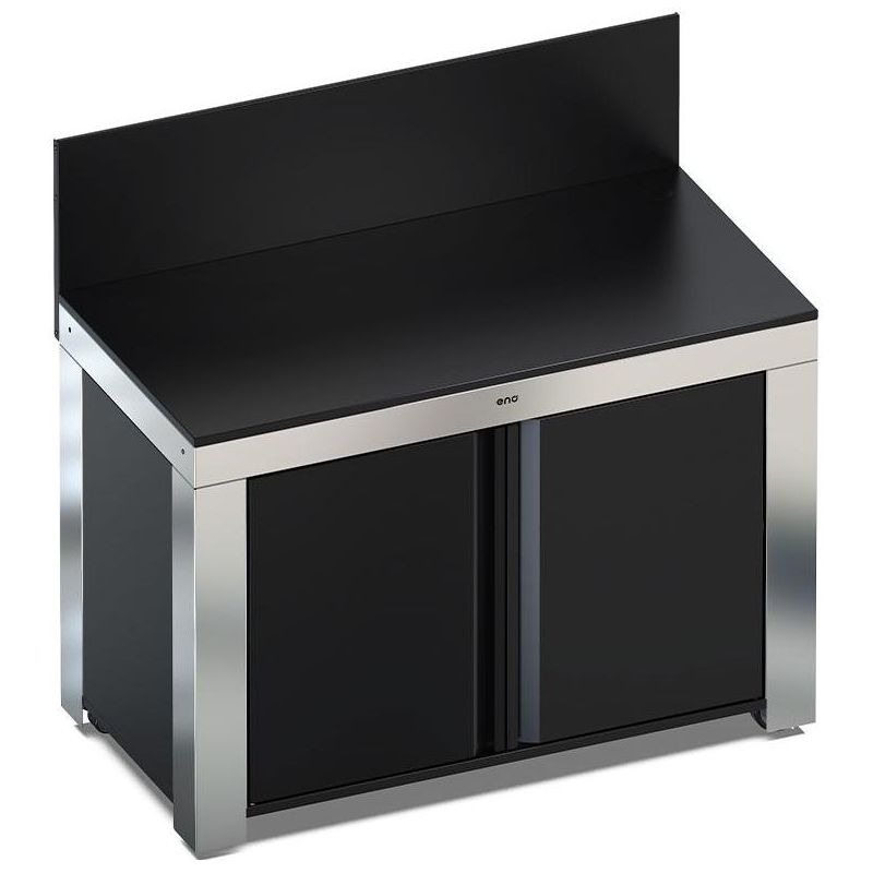 Meuble d'extérieur pour plancha ENO FELIX Inox/Noir