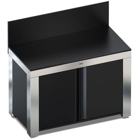 Meuble d'extérieur pour plancha ENO FELIX Inox/Noir