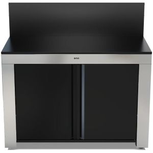 Meuble d'extérieur pour plancha ENO FELIX Inox/Noir