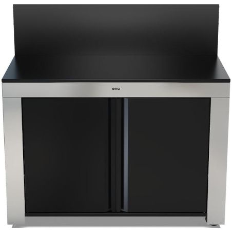 Meuble d'extérieur pour plancha ENO FELIX Inox/Noir