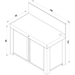 Meuble d'extérieur pour plancha ENO FELIX Inox/Noir