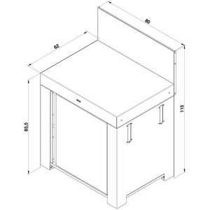 Meuble ENO MODULO standard Gris cargo