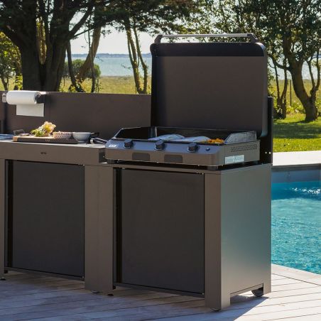 Meuble ENO MODULO pour plancha Gris cargo