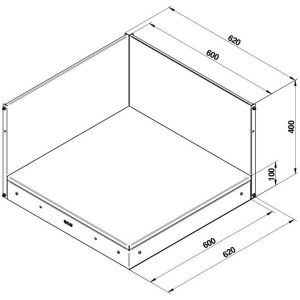 Plateau d'angle pour meubles ENO MODULO Gris cargo