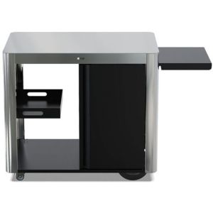 Desserte ENO Achille inox/noir avec porte