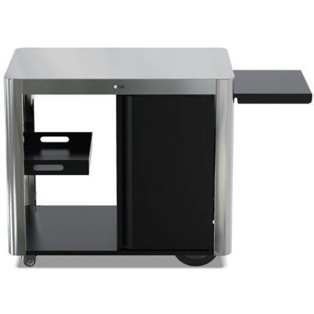Desserte ENO Achille inox/noir avec porte