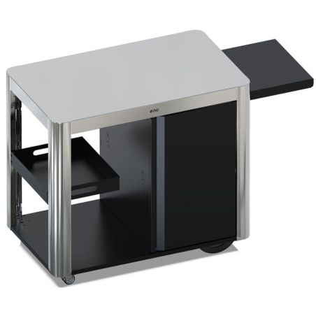 Desserte ENO Achille inox/noir avec porte