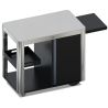 Desserte ENO Achille inox/noir avec porte