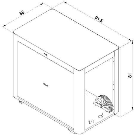 Desserte Achille inox avec rideau ENO
