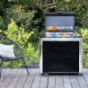 Desserte Achille inox avec rideau ENO
