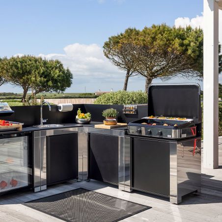 MODULO ENO PLANCHA surbaissé NOIR ET INOX