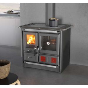 Cuisinière à bois La Nordica Rosa L 5.0 Steel noir anthracite 11 kW