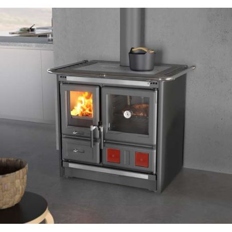 Cuisinière à bois La Nordica Rosa L 5.0 Steel noir anthracite 11 kW