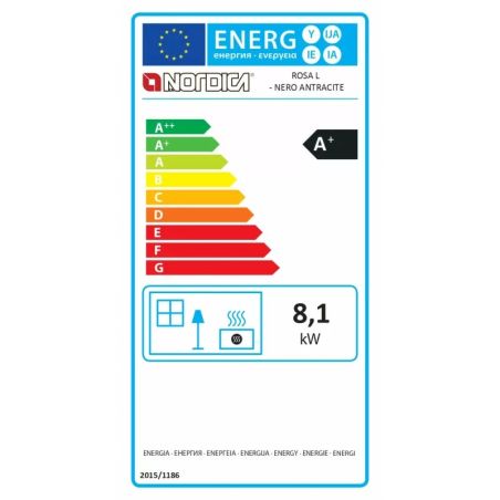 Cuisinière à bois La Nordica Rosa L 5.0 Steel noir anthracite 11 kW
