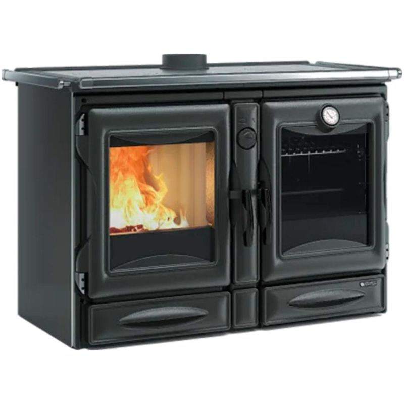 Cuisinière à bois La Nordica Alaska.16 12 kW noir vitrifié four 78L