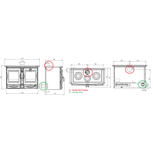Cuisinière à bois La Nordica Alaska.16 12 kW noir vitrifié four 78L