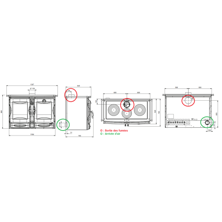 Cuisinière à bois La Nordica Alaska.16 12 kW noir vitrifié four 78L