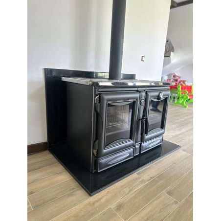 Cuisinière à bois La Nordica Alaska.16 12 kW noir vitrifié four 78L