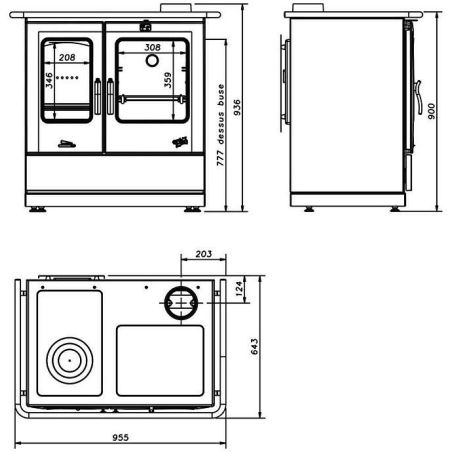 Cuisinière à bois GODIN Armonnie 2 Carmin 241100