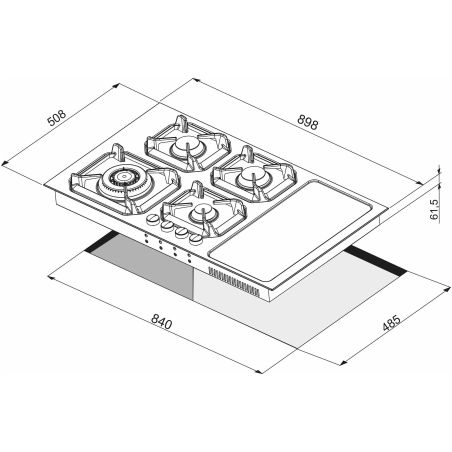 Plaque de cuisson gaz + induction Lofra