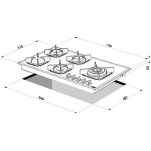 Plaque de cuisson 5 feux gaz 90cm Lofra | Cuisinières Grande Largeur