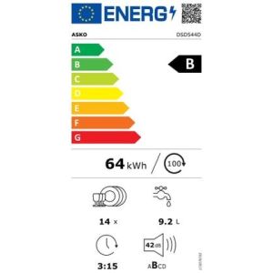 Lave-vaisselle tout intégrable ASKO 14 couverts 60 cm