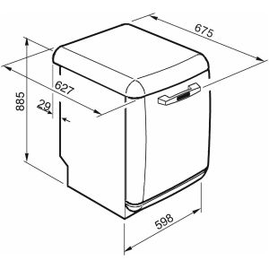 Lave-vaisselle pose libre SMEG 60 cm Années 50