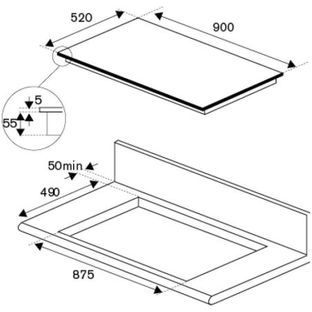 Plaque induction Bertazzoni P905I2M30NV | 90 cm 5 zones