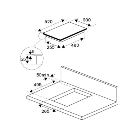 Plaque de cuisson induction BERTAZZONI Modern 2 zones 30 cm