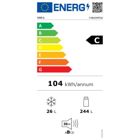 Réfrigérateur 1 porte SMEG FAB28 Années 50 Charnières à droite