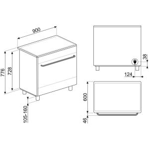 Piano de cuisson SMEG Classica 90 cm induction CG90CIXT