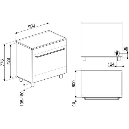 Piano de cuisson SMEG Classica 90 cm induction CG90CIXT