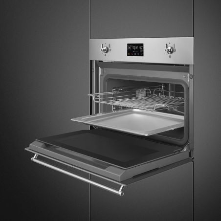 Four compact SMEG Classica 45 cm combi vapeur Inox anti-traces SO4302S3X