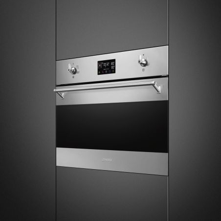 Four compact SMEG Classica 45 cm combi vapeur Inox anti-traces SO4302S3X