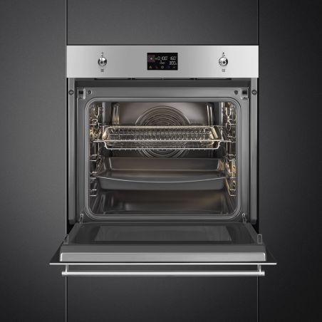 Four encastrable SMEG Classica 60cm Four Combiné 68L Inox Vapor Clean SO6302M2X