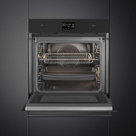 Four combiné micro-ondes SMEG Classica 60 cm Noir Vapor Clean SO6302M2N